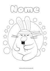 Desenho grátis Kawaii Comida Coelho Animal Desenhos para colorir fáceis Sushis Animais da floresta Ninja