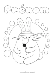 Dessin gratuit Kawaii Nourriture Lapin Animal Coloriages faciles Sushis Animaux de la forêt Ninja