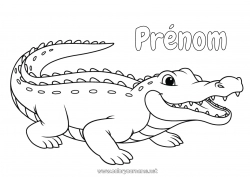 Coloriage à personnaliser Crocodile Animal Coloriages faciles Reptiles