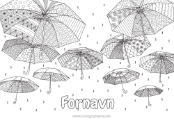 Farvelægningssiden tilpasning Rolig og zen Mandala Efterår Paraply Regn