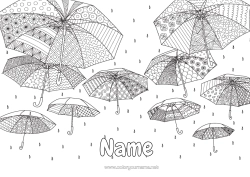 Colouring to customise Calm And Zen Mandala Autumn Umbrella Rain