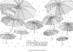 Dessin gratuit Calme et zen Mandala Automne Parapluie Pluie