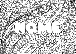 Colorazione gratuita Calmo e sereno Arte Mandala Nome decorato Zentangle