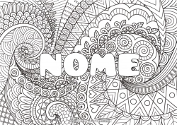 Disegno gratuito Calmo e sereno Arte Mandala Nome decorato Zentangle