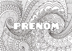 Coloriage à personnaliser Calme et zen Art Mandala Nom décoré Zentangle