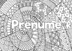 Desen liber de colorat Liniștit și zen Art - artă Mandala Nume decorat Zentangle