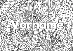 Kostenlose Zeichnung Ruhig und gelassen Kunst Mandala Dekorierter Name Zentangle