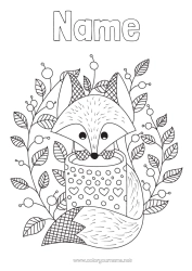Colouring to customise Cute Autumn Fox Mug Animal Tea Drink Anti-Stress Forest Animals