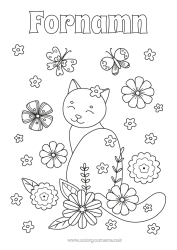 Gratis teckning Blommor Katt Fjäril Djur Insekter Hundar och katter