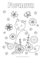 Gratis tegning Blomster Katt Sommerfugl Dyr Insekter Hunder og katter