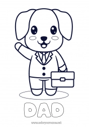 Child coloring page Kawaii Dog Animal Easy coloring pages Dog and cat