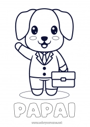 Página de desenho infantil Kawaii Cachorro Animal Desenhos para colorir fáceis Cães e gatos