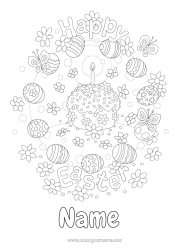 Free colouring Flowers Cake Butterfly Easter eggs Easter 