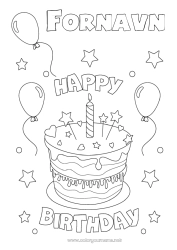 Gratis tegning Lys Kake Bursdag Ballonger