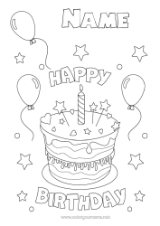 Colouring to customise Candle Cake Birthday Balloons
