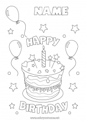 Free drawing Candle Cake Birthday Balloons