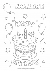 Dibujo libre Vela Tarta Cumpleaños Globos