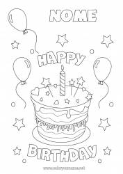 Disegno gratuito Candela Torta Compleanno Palloncini