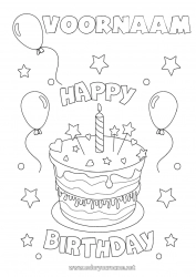 Gratis tekening Kaars Taart Verjaardag Ballonnen