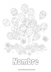 Dibujo libre Globos Primavera Mariposa Pascua de Resurrección Mensaje de 