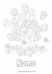Disegno gratuito Palloncini Primavera Farfalla Pasqua Messaggio di 