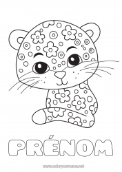 Coloriage gratuit Mignon Animal Coloriages faciles Léopard Animaux sauvages d'Afrique