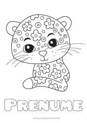 Desen liber de colorat Drăguț Animal Desene de colorat ușoare Leopard Animale sălbatice din Africa
