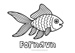 Gratis fargelegging Dyr Fisk Aprilspøk Enkle fargelegginger Marin eller akvatisk dyr