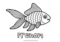 Coloriage gratuit Animal Poisson Poisson d'avril Coloriages faciles Animaux marins ou aquatique