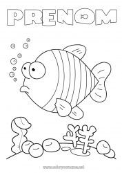 Coloriage gratuit Été Mer Animal Poisson Animaux marins ou aquatique