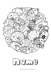 Free colouring Animal Fish April Fool's Day Marine or aquatic animals
