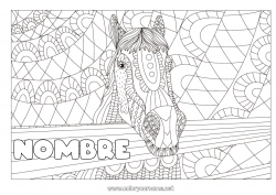 Dibujo libre Mandala Caballo Animales Zentangle Antiestrés Animales de granja