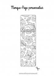 Coloriage enfant Fleurs Printemps Activités enfants Feuilles Marque page Coloriages intermédiaires