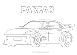 Gratis färgläggning Fordon Bil Racerbils Bilar, skåpbilar och husbilar Racingfordon och banor