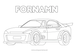 Färgläggningssida att anpassa Fordon Bil Racerbils Bilar, skåpbilar och husbilar Racingfordon och banor