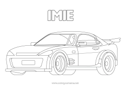 Kolorowanka za darmo Pojazdy Samochód Samochód wyścigowy Samochody, furgonetki i kampery Pojazdy wyścigowe i tory wyścigowe