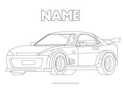 Free colouring Vehicles Car Racing car Cars, vans and motorhomes Race cars and circuits