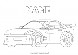 Child coloring page Vehicles Car Racing car Cars, vans, and motorhomes Racing vehicles and tracks