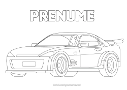 Pagină de colorat gratuită Vehicule Mașină Mașină de curse Mașini, furgonete și autorulote Vehicule de curse și circuite