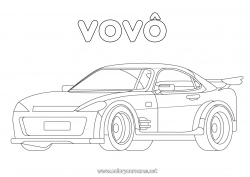 Página de desenho infantil Veículos Carro Carro de corrida Voitures, vans et camping-cars Véhicules de course et circuits