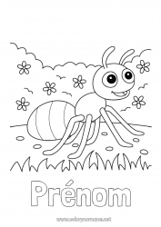 Dessin gratuit Printemps Animal Coloriages faciles Fourmi Insectes