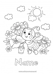 Free coloring Spring Animal Bee Intermediate coloring pages Insects