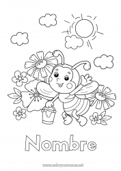 Dibujo libre Primavera Animales Abeja Dibujos intermedios para colorear Insectos