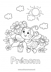 Dessin gratuit Printemps Animal Abeille Coloriages intermédiaires Insectes