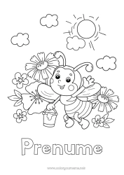 Desen liber de colorat Primăvară Animal Albină Colorează intermediare Insecte