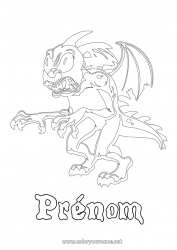 Coloriage gratuit Monstre Mexique Coloriages intermédiaires Dragons, licornes et animaux fantastiques Chupacabra