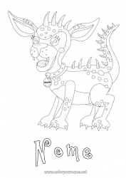 Disegno gratuito Mostro Cane Animale Messico Disegni intermedi CanI e gatti Draghi, unicorni e animali fantastici Chupacabra