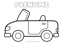 Pagină de colorat gratuită Vehicule Mașină Desene de colorat ușoare Mașini, furgonete și autorulote