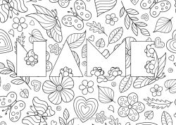 Free colouring Flowers Spring Butterfly Leaves Decorated name Intermediate colouring sheets Complex colouring pages Insects