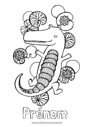 Coloriage gratuit Crocodile Animal Coloriages intermédiaires Reptiles